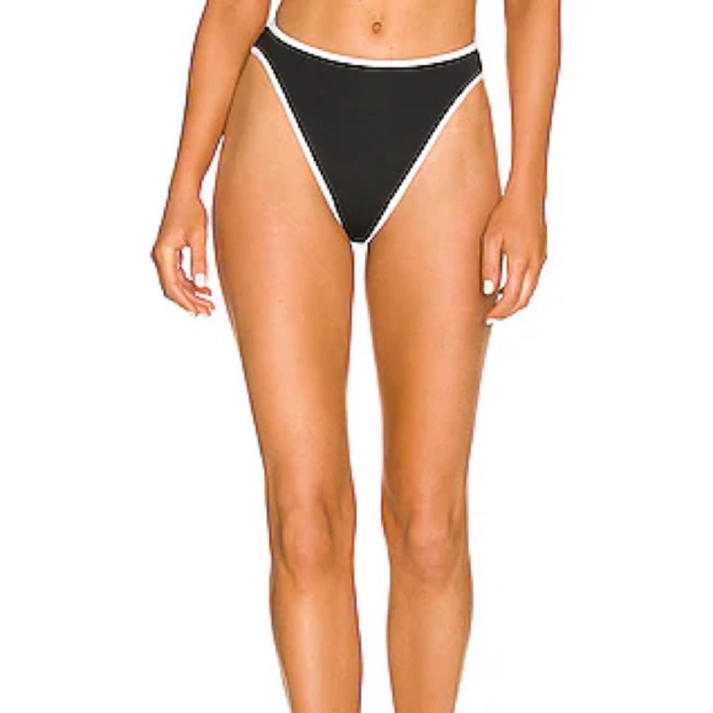 Nora Bikini Bottom in Black & Cream